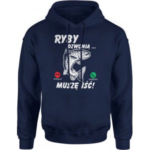 Bluza męska z kapturem Ryby...